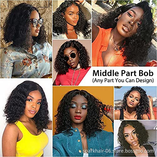Brazilian Short Human Hair Wigs for Black Women Natural Color Remy Glueless Short Bob Curly Human Hair Wigs Pixie Cut Wigs